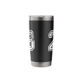 Number 28 in Grungy White Stainless Steel Insulated Tumbler
