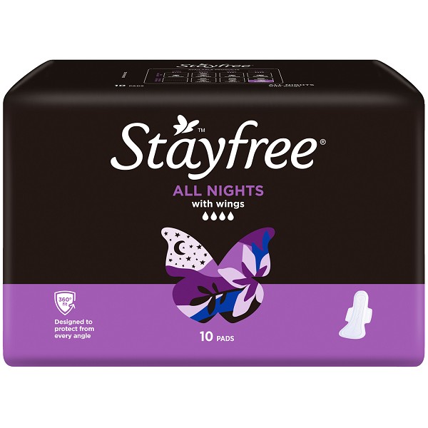 Stayfree Pads All Nights with Wings 10