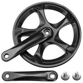 E-Mangue Bike Crankset 52T Steel Chainring 152mm Aluminium Alloy Arm Crank Arm Set for 6/7/8 Speeds City Bike,Fat Bike,E-Bike,Folding Bike Accessories