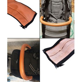 Universal Stroller Handlebar Cover – PU Leather Armrest Sleeve for Baby Strollers, Dustproof and Protective Grip for Infant and Toddler Prams, Brown