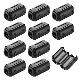Pack of 10 Anti-Interference Magnetic Rings, Clip-on Magnetic Rings, Removable Magnetic Rings, Filter Magnetic Rings, Anti-Interference High Frequency Filter, Ferrite Cores (Black)