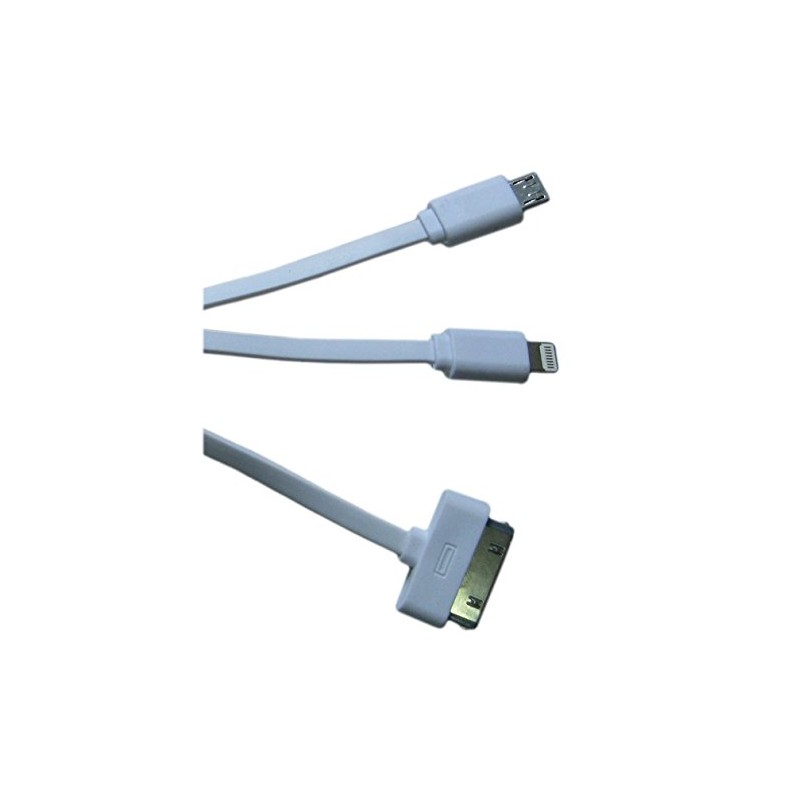 MyCableMart USB Multi-Port Charge-ONLY Cable for Apple(TM) 30pin, Lightning, Micro-B