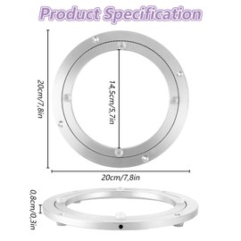 STARVAST 2 Pieces 20 cm Aluminium Alloy Turntable Swivel Bearing Swivel Plate 360 Rotating Swivel Fitting Heavy Duty Turntable Table Bearing for Furniture TV Rack Chairs Desk Dining Table