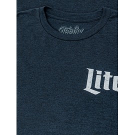 Tee Luv Men's Miller Lite Shirt - Double Sided Miller Light Beer Logo Shirt (Denim Black Heather) (XL)