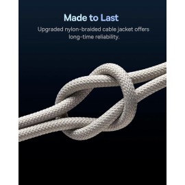 Baseus 100W PD 5A QC 4.0 Fast Charging USB C to C Braided Cable, Titanium Gold