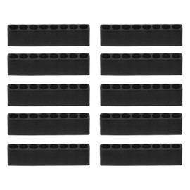 HARFINGTON 10pcs Screwdriver Bit Holder Organizer 65x9.5x16mm 8 Holes Hex Drill Plastic Storage Case for Any 1/4" Metal Driver Bits