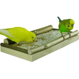VogelKing Seat board for birds, small, medium, large, bird seat board for sand and feed, popular with budgies, finches, cockatiels, small parrots and much more.
