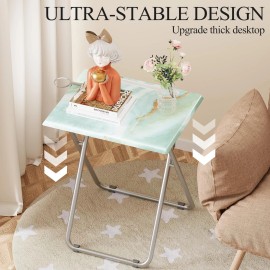 Fleecy day TV Trays Table Set of 2 Portable Folding TV Tray Table TV Dinner Tray with St...