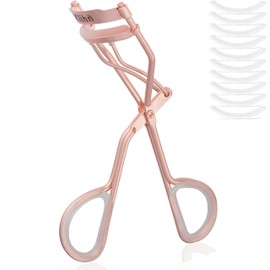 KLIHN - Exclusive Eyelash Curler Rose Gold lash Curler incl. 5 Extra Replacement Rubber Pads- The Make-up Tool for Perfectly Curved Eyelashes Made of high-Quality Carbon Steel (Matt)