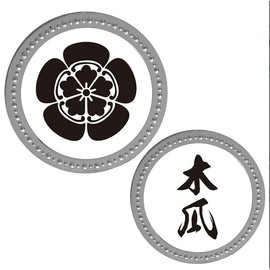 HOKUSHIN TRADING KAM-SV-007 Golf Marker Family Crest Metal Marker Eirakusen (Oda Nobunaga) Silver