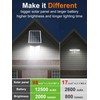 intelamp Solar Outdoor Lights with Dual Sensors,12500mAh 2000LM 240° Wide