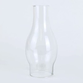 Clear Glass Lamp Chimney, Replacement Hurricane Globe Measures 2 7/8 Inch Diameter Base x 8 3/8 Inches High for Oil or Kerosene Lanterns
