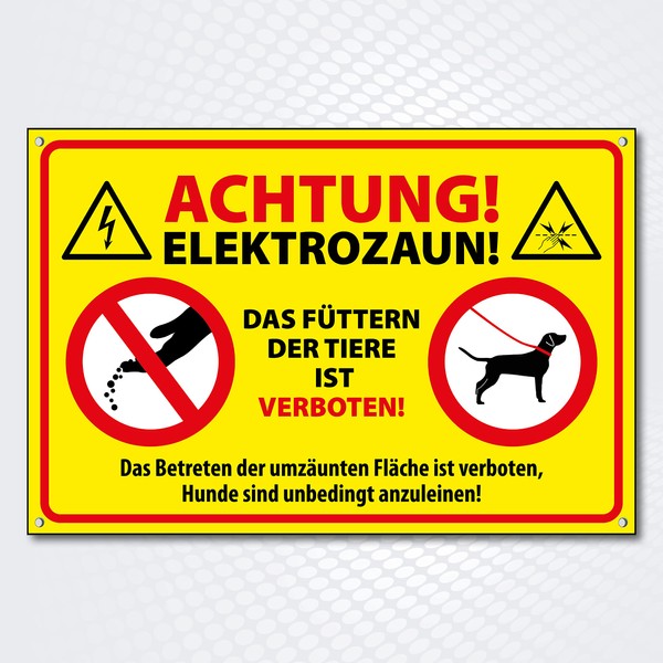 High-Quality Sign Made of Aluminium Dibond with Anti-Graffiti Paint "Achtung