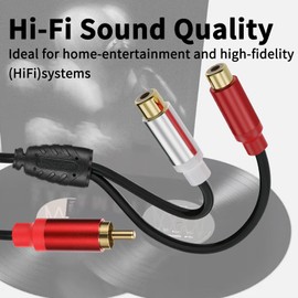 MISYNLON RCA Y Splitter 1 Male 2 Female Adapter Cable 2 RCA Subwoofer Cable