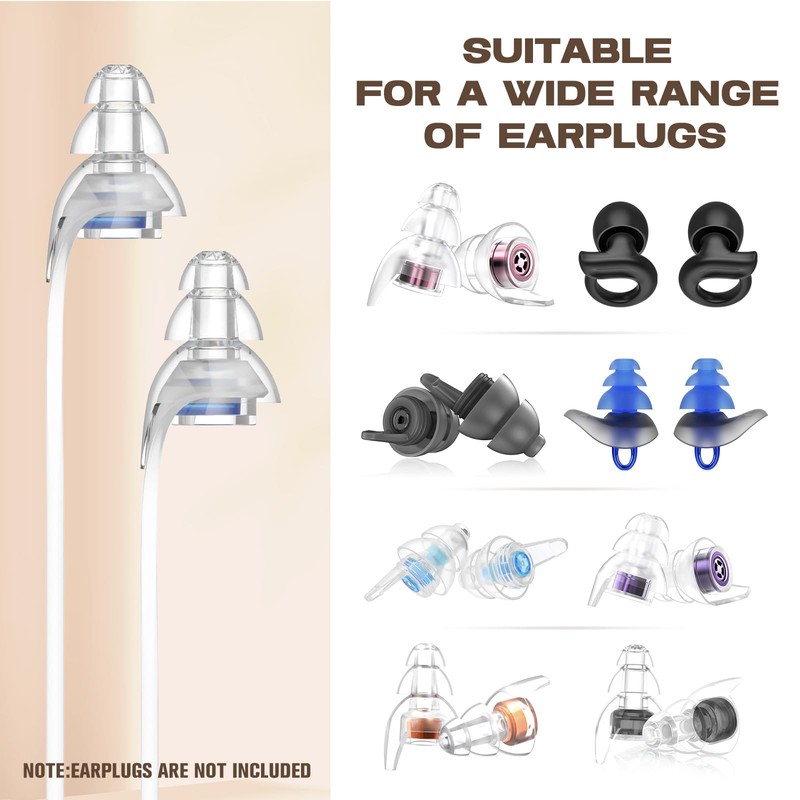 Hearprotek [2pcs] Earplugs Connector Cord, Earplug Lanyard, Replaceable Silicone Cord