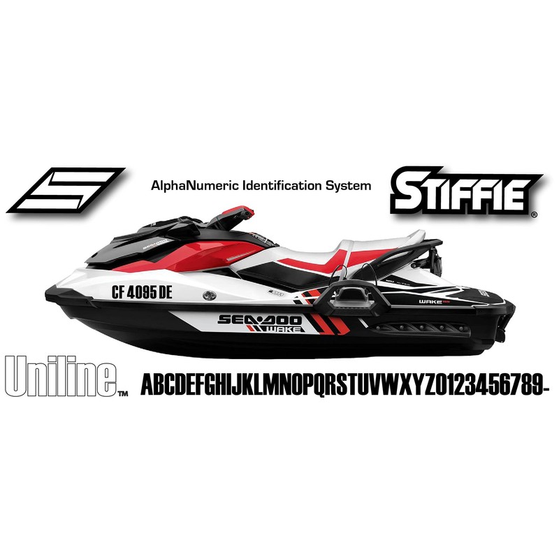 Stiffie Uniline Brown 3" Boat & PWC Registration Decals •