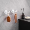 GERZWY White Bathroom Hooks, Double Towel Robe/Coat Clothes Hook Stainless