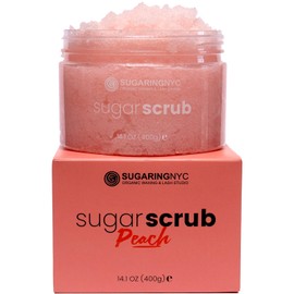 Sugaring NYC Moisturizing and Exfoliating Signature Body Scrub - Silky Smooth Skin and Ingrown Hair Prevention (Juicy Peach)