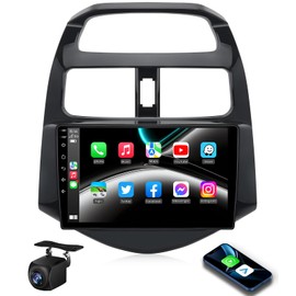 [4+64G] 5G WiFi Car Radio Stereo for Chevy Spark 2013 2014 2015 Android 13: 9 Inches HD Touchscreen CarPlay/Android Auto FM/AM GPS Navigation WiFi Bluetooth SWC Split-Screen Supported Backup Camera