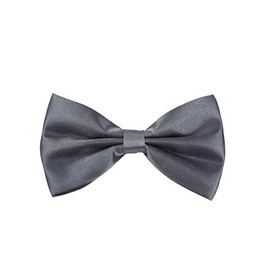 Kids Small Solid Color Adjustable Tuxedo Neck Bowtie Bow Tie, Grey