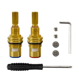 Brass 1-001 and Brass 1-002 Ceramic Valve Set Ceramic Valve Cartridge Faucet Cartridge Replacement Compatible with Cold Widespread Cartridge and Hot Widespread Cartridge