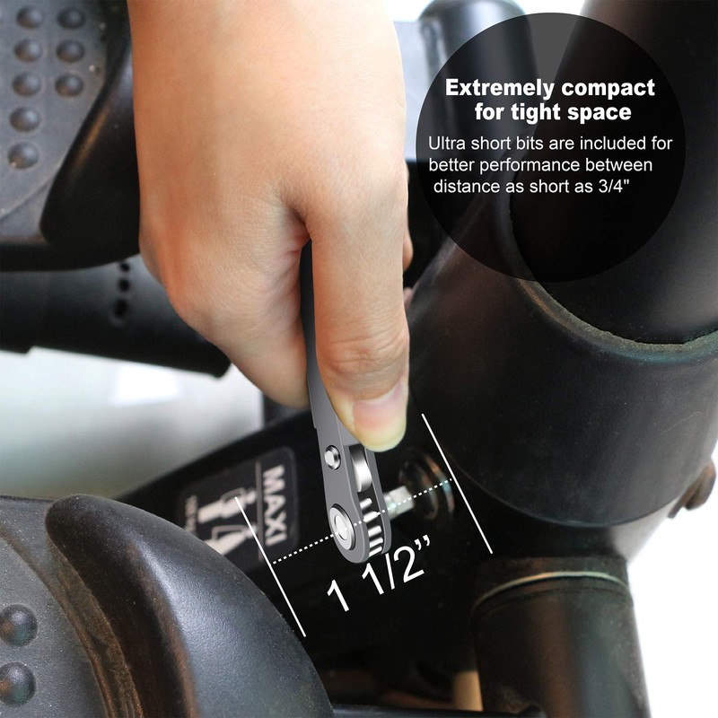 MULWARK 20pc 1/4 Ultra Low Profile Mini Ratchet Wrench Close