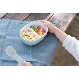 KINTO 26446 BONBO Lunch Bowl, 10.1 fl oz (300 ml), Blue, Gray, Kids, Baby, Dishwasher Safe