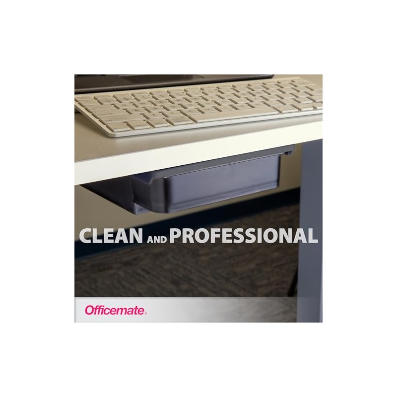 Officemate Medium Self-Adhesive Under Desk Drawer, Black, 6" x 10.75"