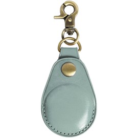 [Dom Teporna] AirTag Compatible Case, Italian Leather, Genuine Leather, Full Protection, Scratch, Anti-Lost, Air Tag Compatible Cover, Key Holder, Key Ring, Dusty Blue