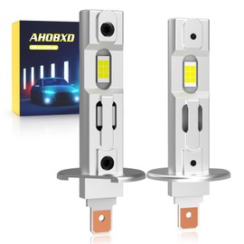 AHOBXD AHOBXD H1 Fog Light Bulbs 6500K White Super Bright 30000LM 600% Plug and Play Car Fog Light Bulbs Pack of 2
