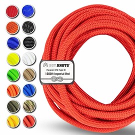 SGT KNOTS Type III Paracord Rope - 550 Paracord for Camping, Hiking, Crafts - Survival Paracord and Parachute Cord for Outdoor Adventure -Imperial Red, 1000ft