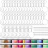 Duufin 400 Pieces Acrylic Key Ring Blanks Set with Leather