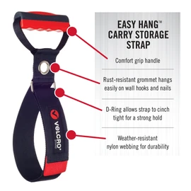VELCRO Brand Heavy Duty Carrying Strap with Handle | Holds 100 Pounds | Extension Cord Storage, Easily Transport or Hang Garden Hoses | Durable Garage Organization | Medium, Wraps 5.5 Inch Diameter