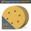 POWERTEC 45215G-50 Gold 6" Hook and Loop Sanding Disc, 6
