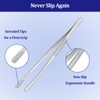 12-inch Stainless Steel Cooking Tongs & Tweezers, Non-Slip Grip &