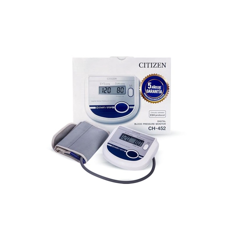 Citizen CH-452 Medidor de Presión Arterial, blanco/azul