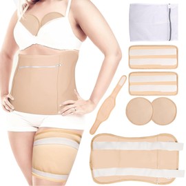 Editbar 7 Pieces Plus Size Castor Oil Pack Kit, Castor Oil Pack, Cotton Castor Oil Wrap Pack, Reusable Organic Castor Oil Pack, Castor Oil Pack for Stomach, Neck, Knee and Chest, for Body