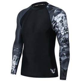 HUGE SPORTS Wildling Series UV Protection Quick Dry Compression Rash Guard for Men Lion L