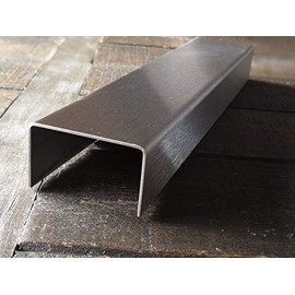 Cover profile, 500 mm, stainless steel, U-profile a: 15x W: 40x C: 15 mm, inner leg dimensions made of stainless steel, k240, polished, 0.8 mm thick, U-plate, angle plate,