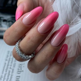 Generic HOMELOVING 24pcs Press on Nails, Almond Fake Nails with healthy Glue, easy use for Women with Designs and Recyle… (Almond20241012), Bright