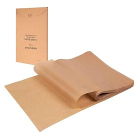 peach&life Naturally Friendly Unbleached Cooking Sheets, 1 Box (100 Sheets), Made of Natural Material, Unbleached Kraft Paper, Oven, Baking, Cooking, Grill, Fry, Oil-Resistant, Heat Resistant, Peelable, 8.7 x 13.0 inches (22 x 33 cm)