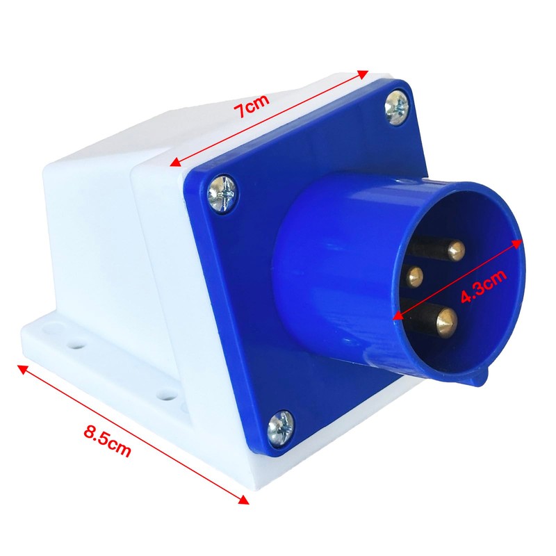 16Amp Plug, 3 Pin 240V IP44 2P+E Waterproof Industrial Connectors