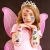 LONGHAOCHA Glitter Temporary Tattoo for Girls, 24 Sheets Butterfly Mermaid