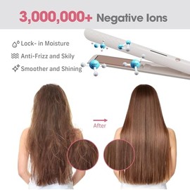 Quico Plancha para el cabello, alisadora de cabello de viaje global de 110-240 V para mujeres, calentamiento rápido en 15 segundos, plancha plana prof