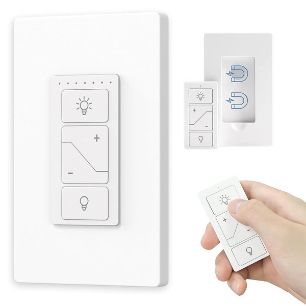 LENGSIDA Interruptor Dimmer Inteligente con Mando a Distancia Inalámbrico, Interruptor