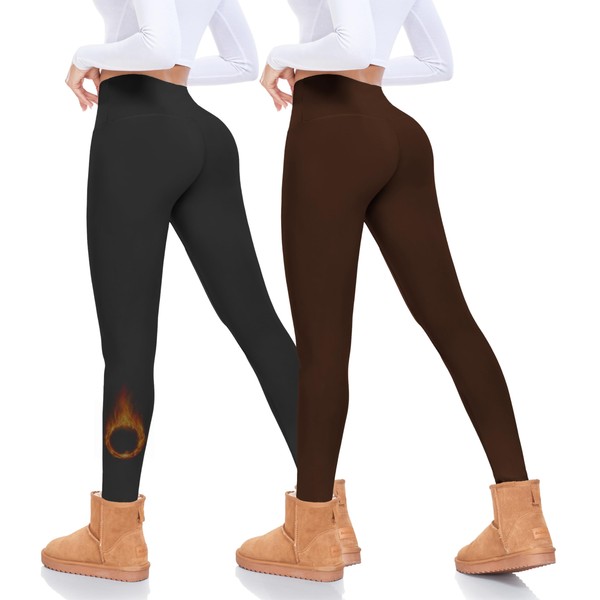FULLSOFT Fleece Lined Leggings Women High Waisted Tummy Control Workout