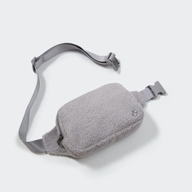 Pander Large 2L Fanny Pack Everywhere Fleece Belt Bag for Women and Men with Adjustable Strap Belt. (Light Grey)