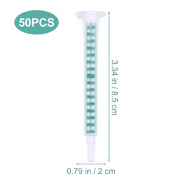 TEHAUX 50pcs Static Mixing Nozzle Tip, Mixing Nozzle Tip Epoxy Applicator Nozzle AB Glue Mixer Resin Mixing Tube Tips