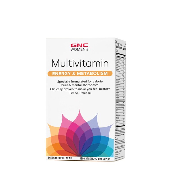 GNC Women's Multivitamin - Energy & Metabolism | Supports Increased Energy, Performance, Metabolism & Cardiovascular Health | Daily Vitamin Supplement |180 Caplets
