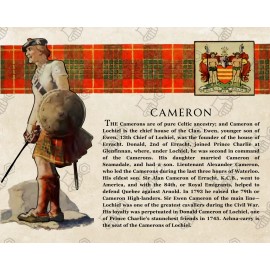 Unbranded Clan Cameron Scottish Family History 11" x 9" Wall Print Unframed